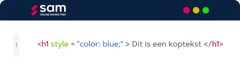Inline CSS voorbeeld