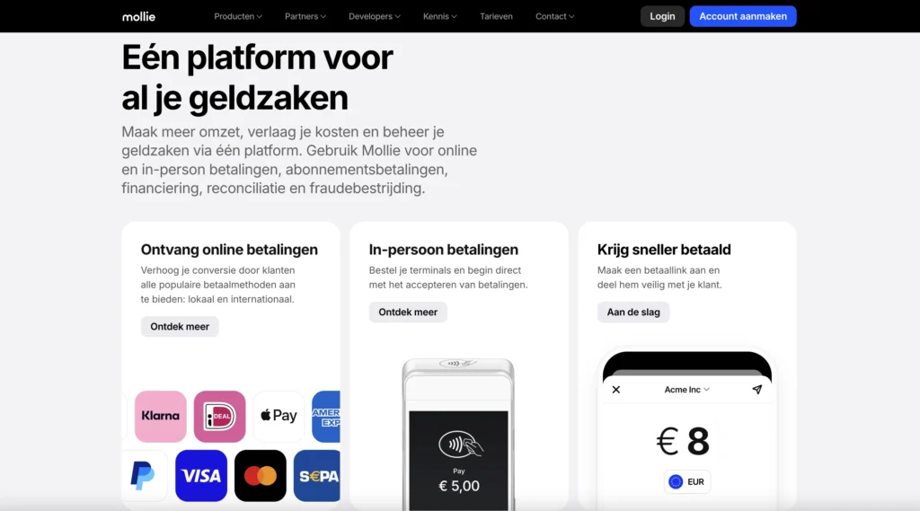 Alternatief voor Stripe is Mollie