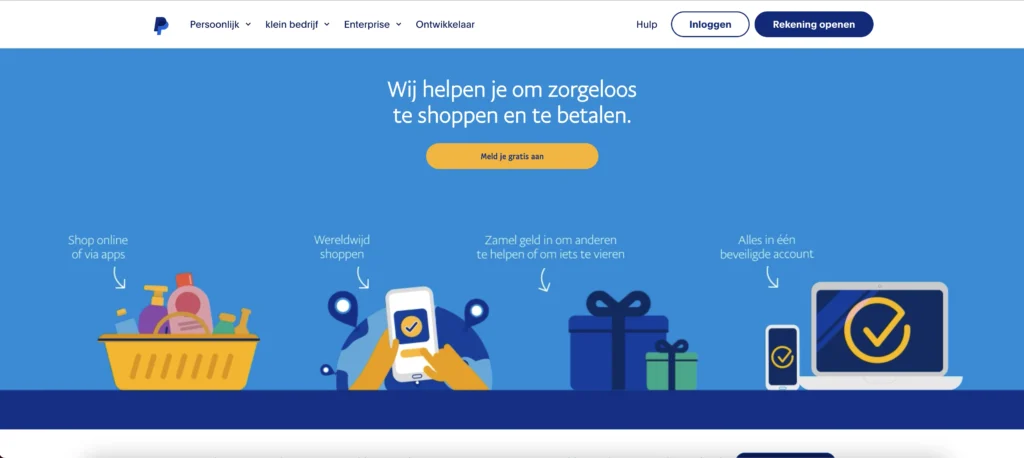 Alternatief voor Stripe is PayPal